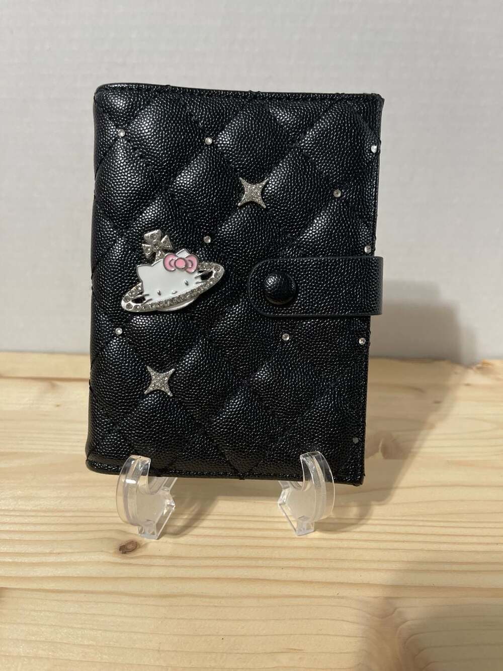 Sanrio Hello Kitty Quilted Black Leatherette Passport Holder Wallet